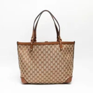 Gucci Beige Tote Bag Canvas Clutch GG